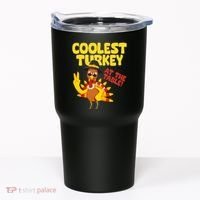 Coolest Turkey At The Table Thanksgiving Funny Tumbler thumb 0