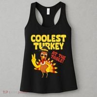 Coolest Turkey At The Table Thanksgiving Funny Women's Tank Top thumb 3
