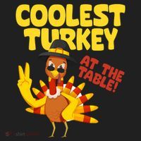 Coolest Turkey At The Table Thanksgiving Funny Hat thumb 2