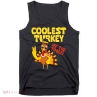 Coolest Turkey At The Table Thanksgiving Funny Tank Top thumb 0