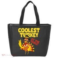 Coolest Turkey At The Table Thanksgiving Funny Tote Bag thumb 0