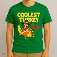 Coolest Turkey At The Table Thanksgiving Funny T-Shirt thumb 3