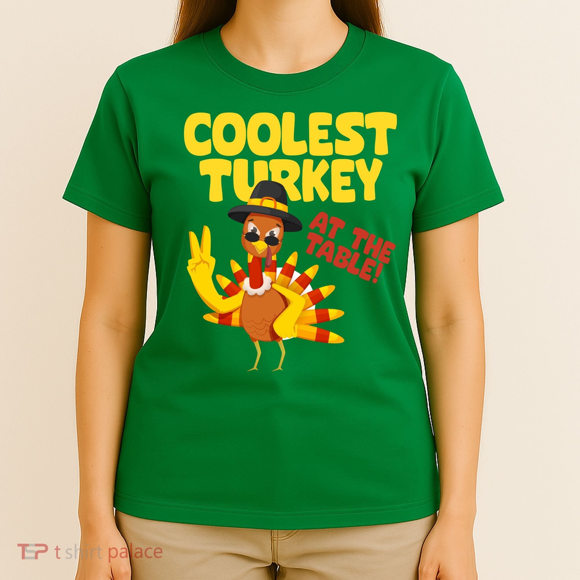 Coolest Turkey At The Table Thanksgiving Funny T-Shirt