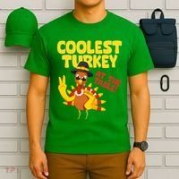 Coolest Turkey At The Table Thanksgiving Funny T-Shirt thumb 6