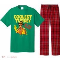 Coolest Turkey At The Table Thanksgiving Funny Pajama Set thumb 0