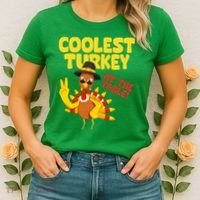 Coolest Turkey At The Table Thanksgiving Funny Women's T-Shirt thumb 2