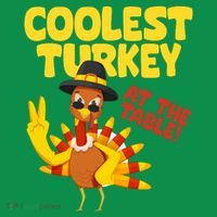 Coolest Turkey At The Table Thanksgiving Funny Kids Sweatshirt thumb 2