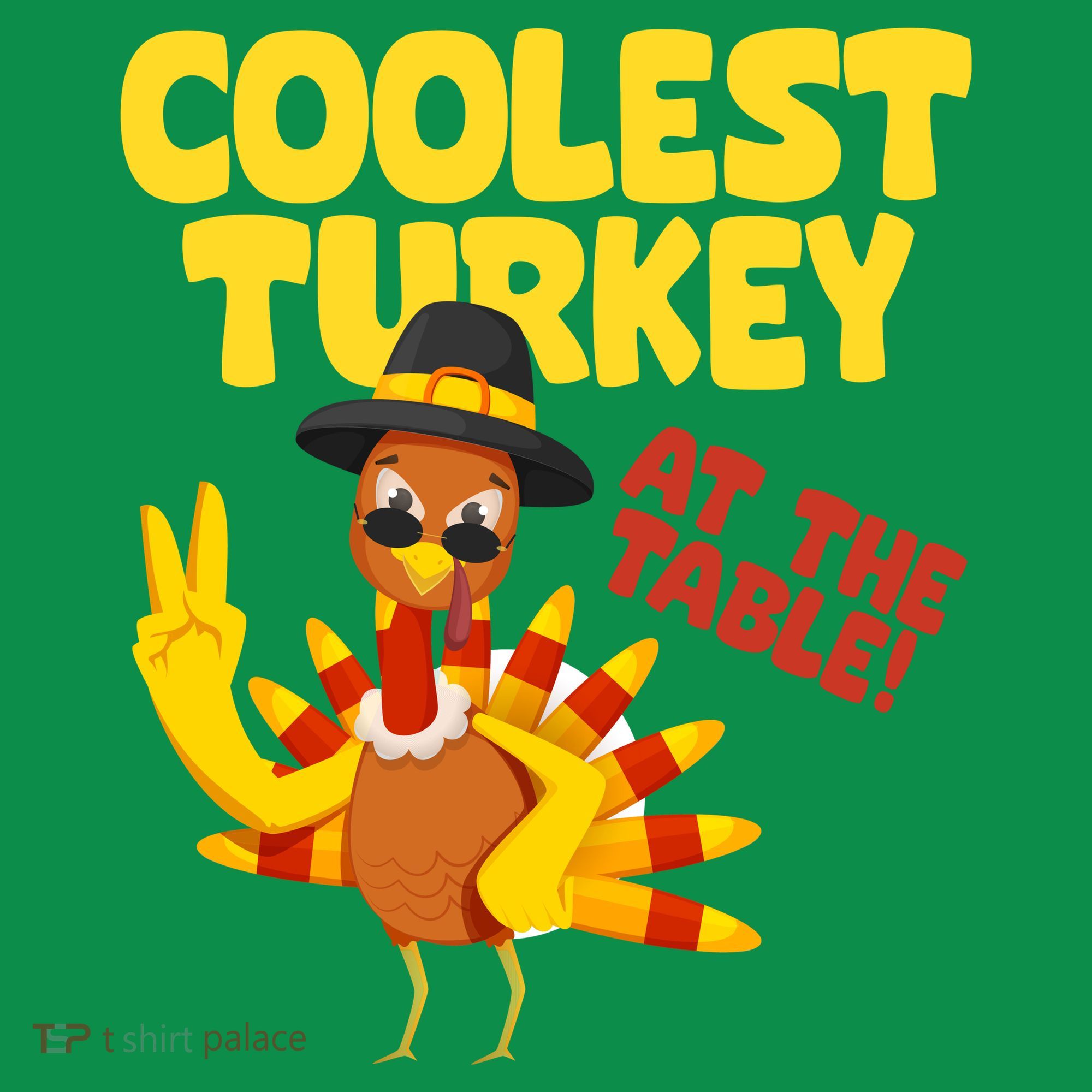 Coolest Turkey At The Table Thanksgiving Funny Kids Sweatshirt