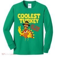 Coolest Turkey At The Table Thanksgiving Funny Kids Long Sleeve Shirt thumb 0