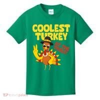 Coolest Turkey At The Table Thanksgiving Funny Kids T-Shirt thumb 0