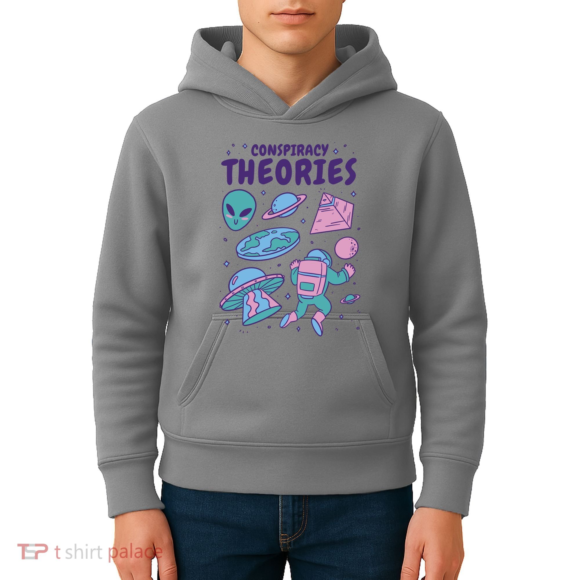 Conspiracy Theories Alien Space Kids Hoodie