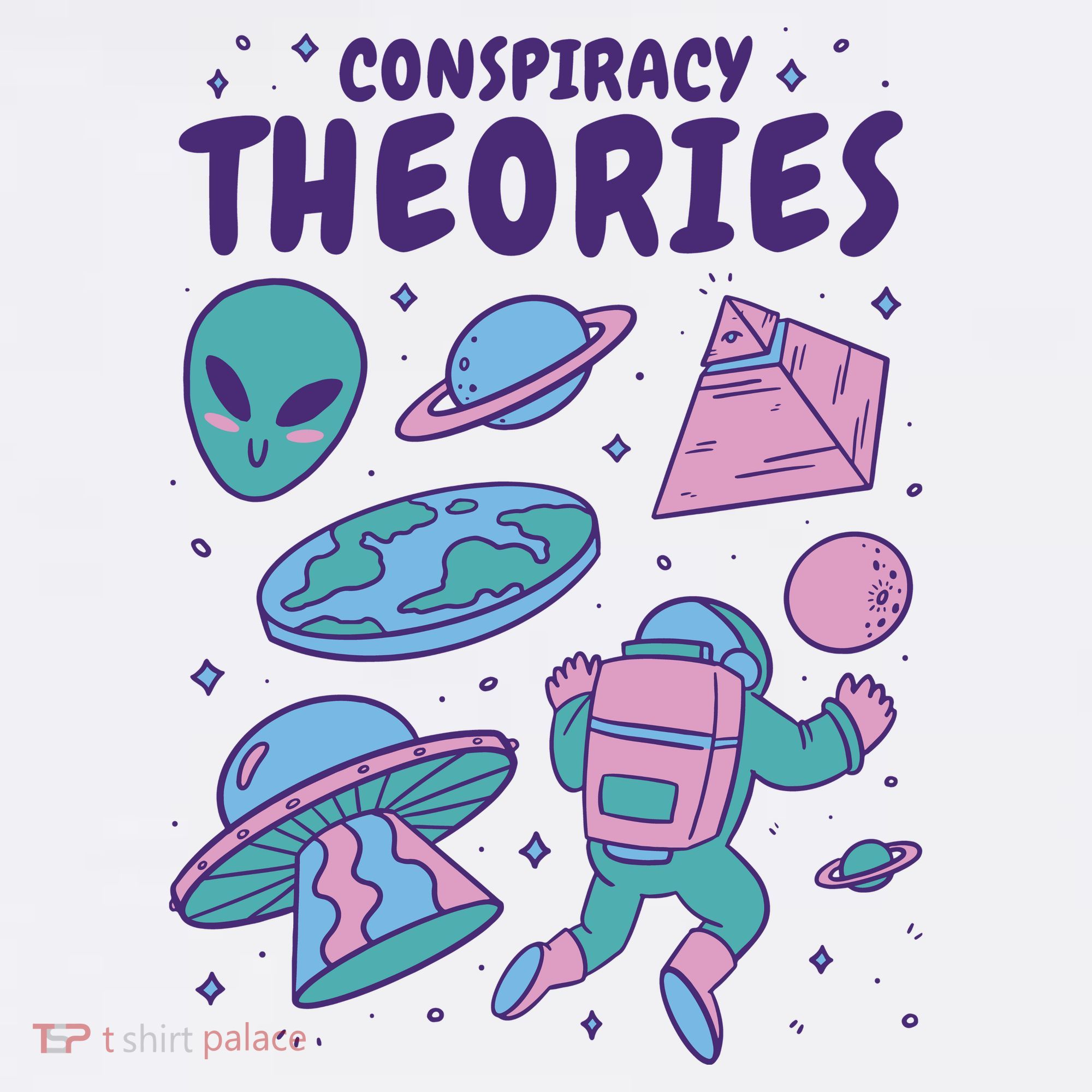 Conspiracy Theories Alien Space Comfort Colors Garment-Dyed Hooded Sweatshirt