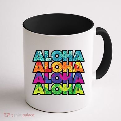 Colorful Tropical Aloha Hawaiian Hawaii Coffee Mug back