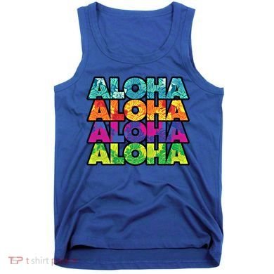 Colorful Tropical Aloha Hawaiian Hawaii Tank Top