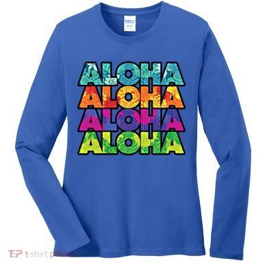Colorful Tropical Aloha Hawaiian Hawaii Women's Long Sleeve Shirt
