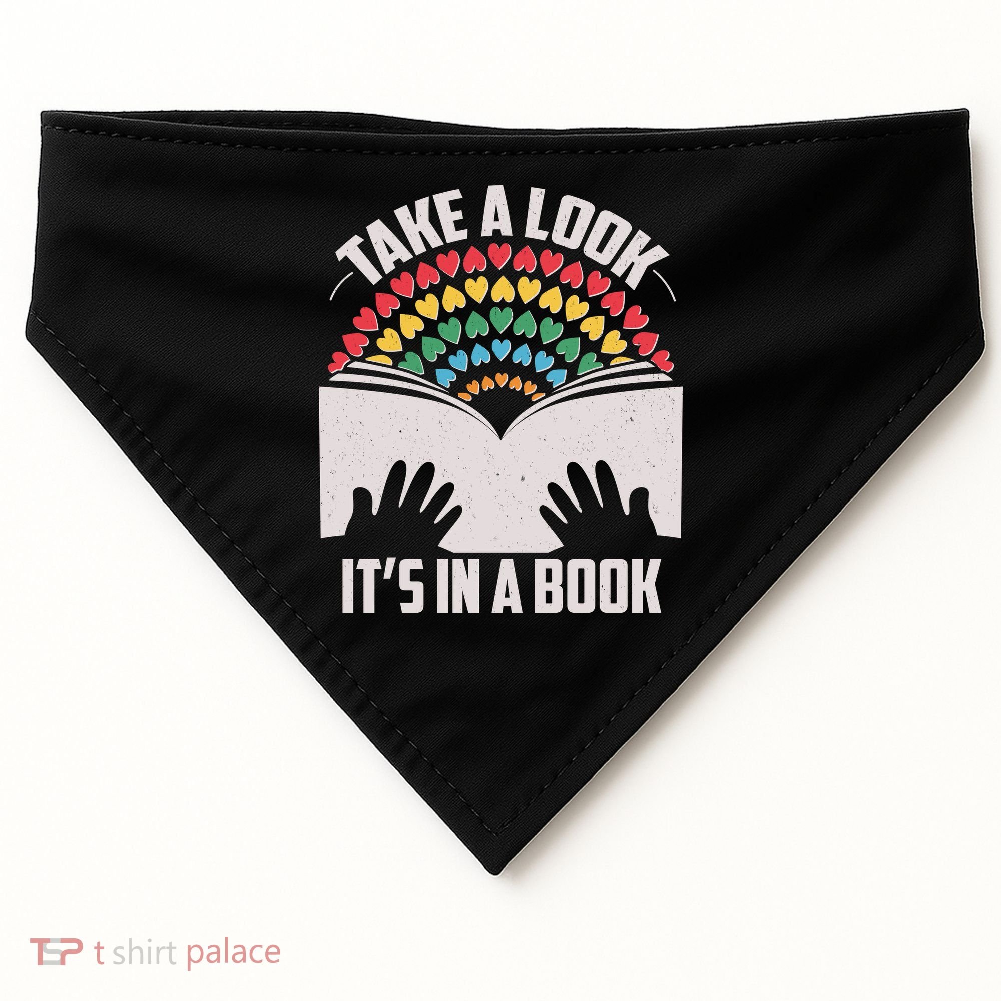Cute Take A Look It's In A Book USA-Made Doggie Bandana