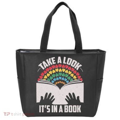 Cute Take A Look It's In A Book Tote Bag