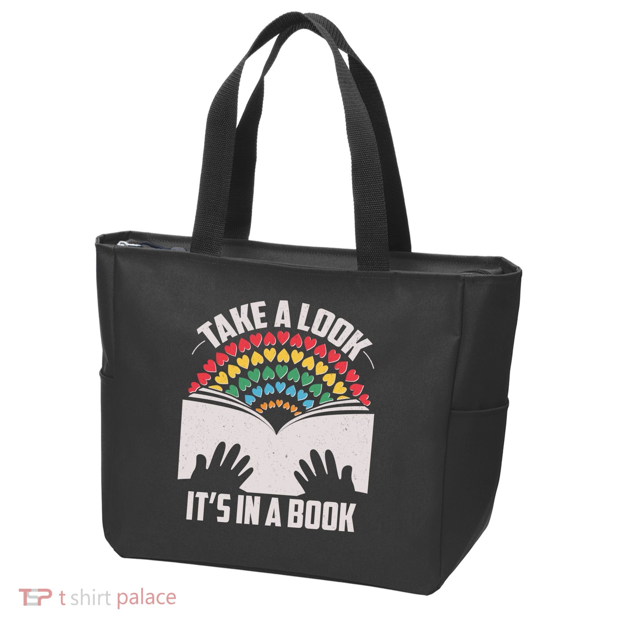 Cute Take A Look It's In A Book Tote Bag