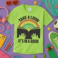 Cute Take A Look It's In A Book Kids T-Shirt thumb 3