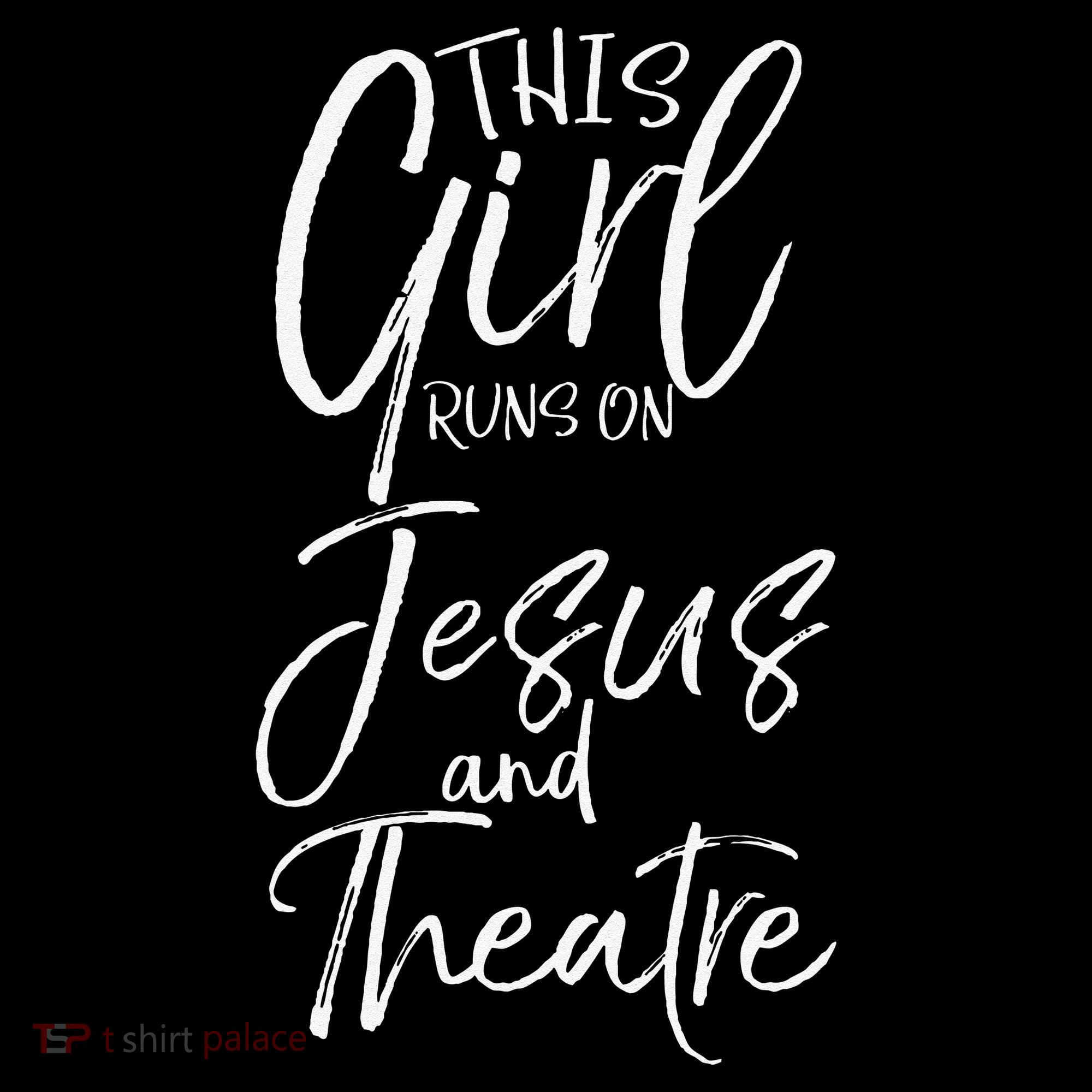 Cute Theater Actor Gift This Girl Runs On Jesus And Theatre Coffee Mug