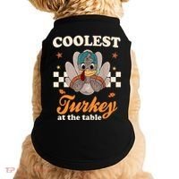 Coolest Turkey At The Table Cute Thanksgiving Doggie Tank thumb 0