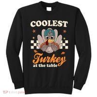 Coolest Turkey At The Table Cute Thanksgiving Sweatshirt thumb 0