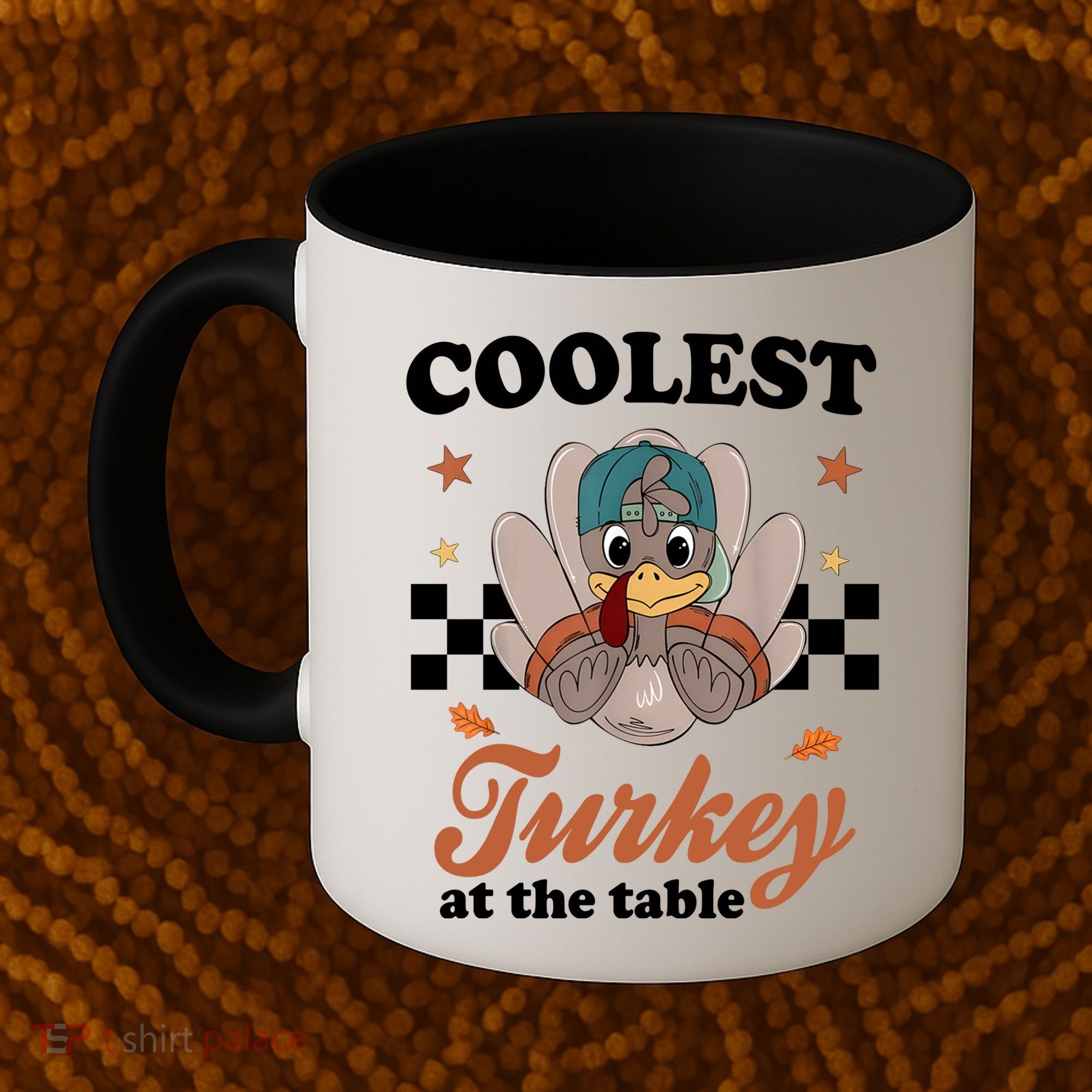 Coolest Turkey At The Table Cute Thanksgiving Coffee Mug