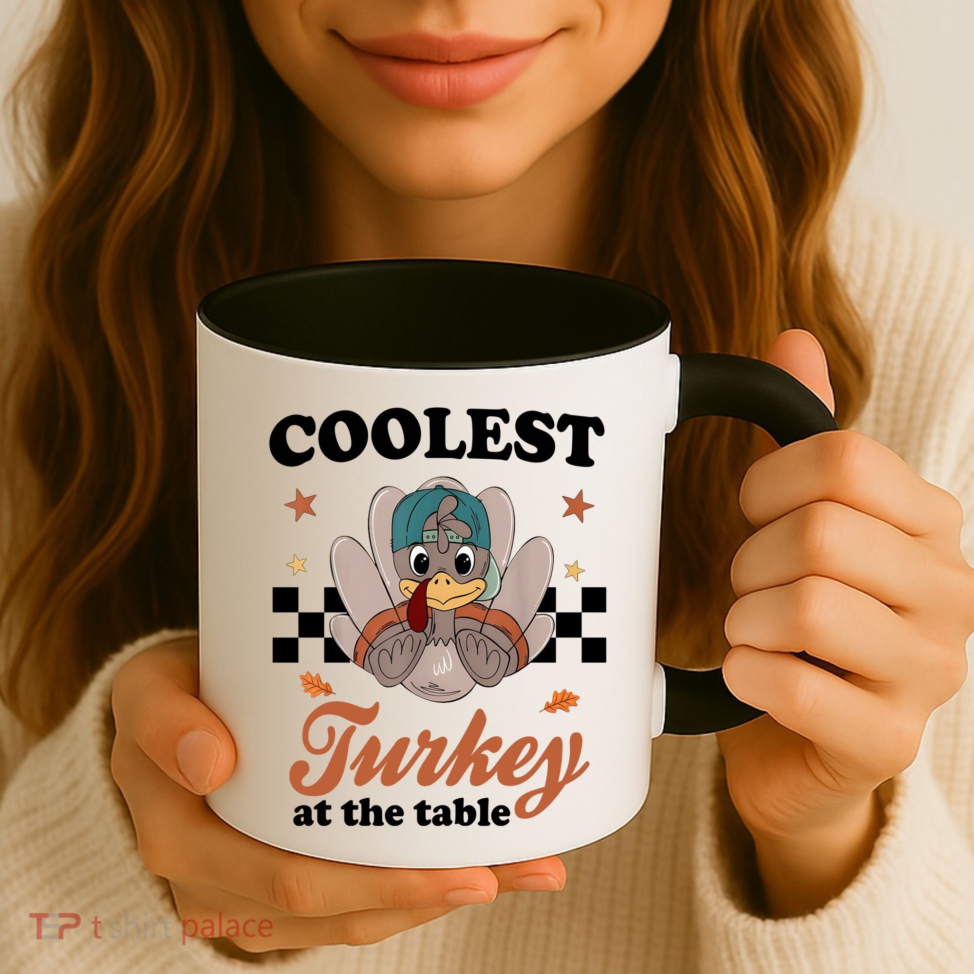 Coolest Turkey At The Table Cute Thanksgiving Coffee Mug