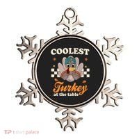 Coolest Turkey At The Table Cute Thanksgiving Ornament thumb 0