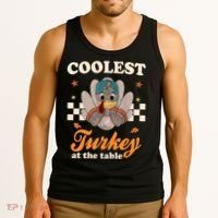 Coolest Turkey At The Table Cute Thanksgiving Tank Top thumb 3