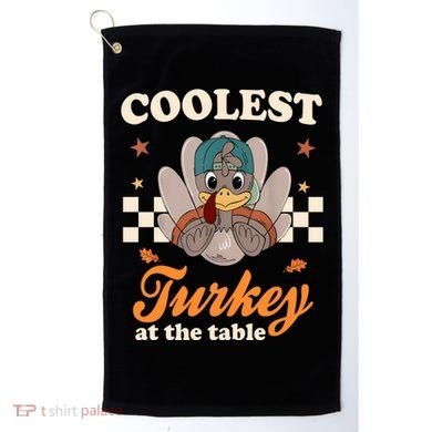 Coolest Turkey At The Table Cute Thanksgiving Golf Towel