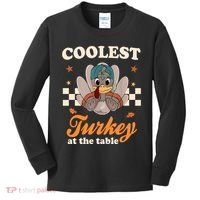Coolest Turkey At The Table Cute Thanksgiving Kids Long Sleeve Shirt thumb 0