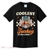 Coolest Turkey At The Table Cute Thanksgiving Kids T-Shirt thumb 0