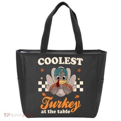 Coolest Turkey At The Table Cute Thanksgiving Tote Bag
