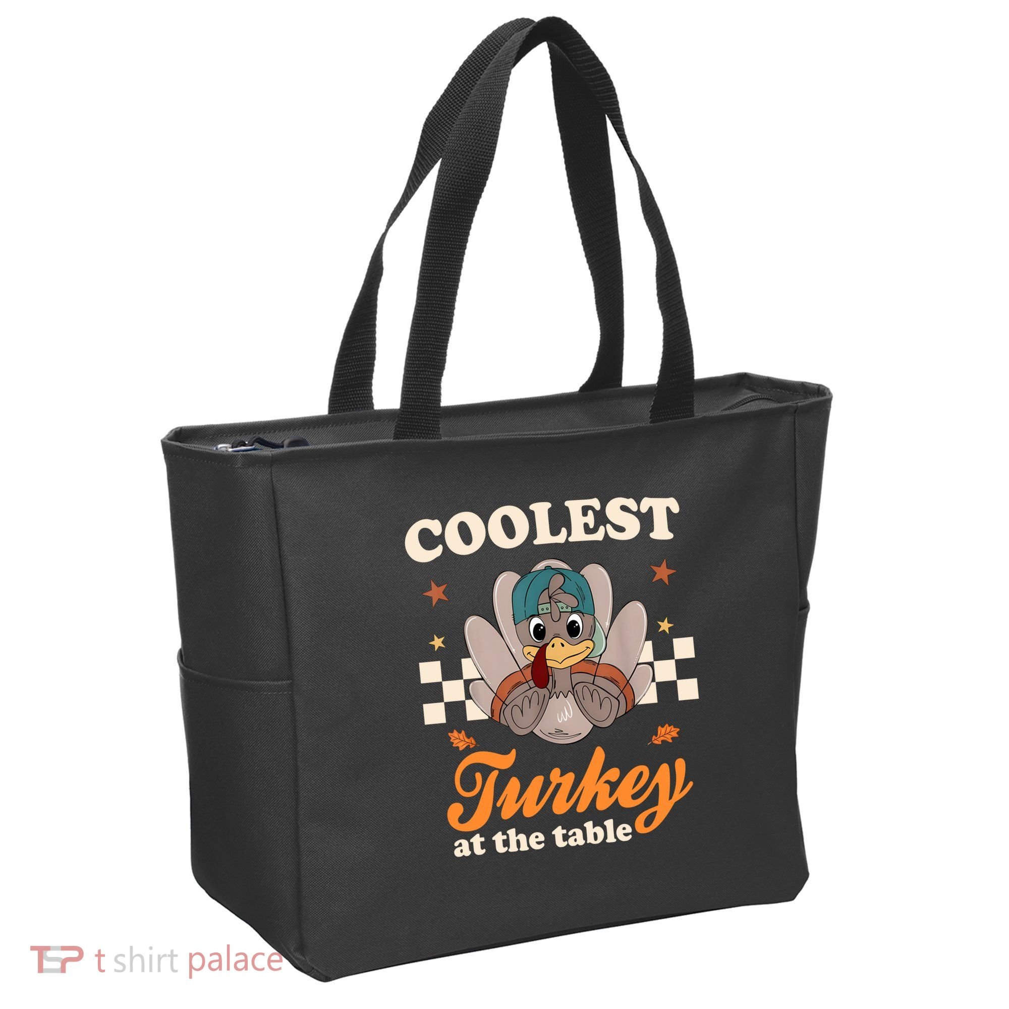Coolest Turkey At The Table Cute Thanksgiving Tote Bag