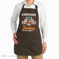 Coolest Turkey At The Table Cute Thanksgiving Apron thumb 2
