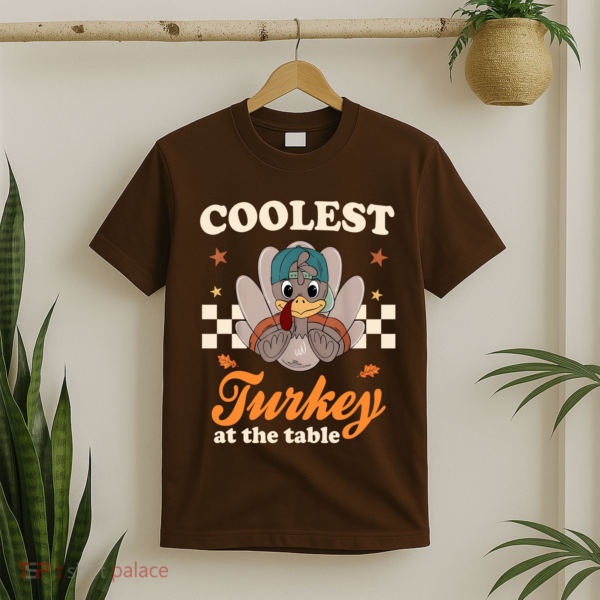 Coolest Turkey At The Table Cute Thanksgiving T-Shirt