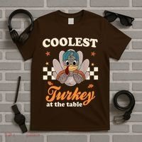 Coolest Turkey At The Table Cute Thanksgiving T-Shirt thumb 5