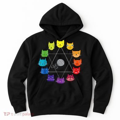 Cat Themed Artist Color Wheel Educational Hoodie