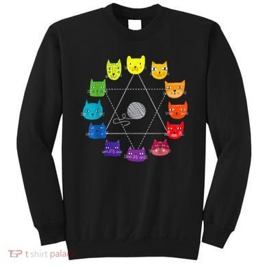 Cat Themed Artist Color Wheel Educational Sweatshirt