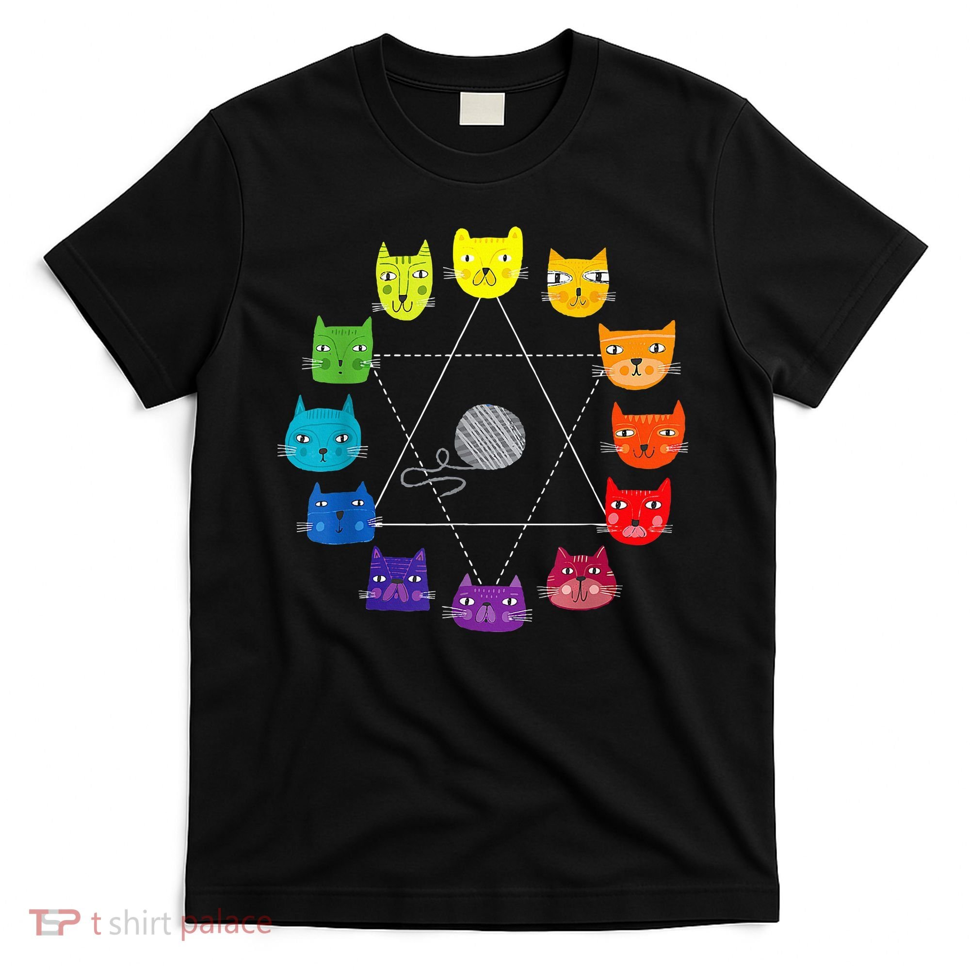 Cat Themed Artist Color Wheel Educational T-Shirt