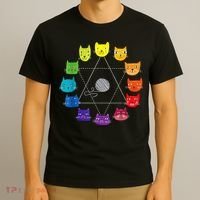 Cat Themed Artist Color Wheel Educational T-Shirt thumb 3