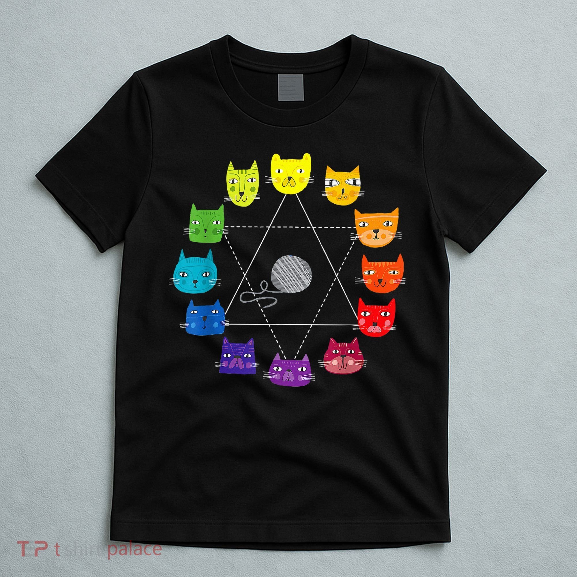 Cat Themed Artist Color Wheel Educational T-Shirt