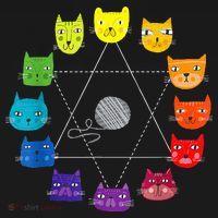 Cat Themed Artist Color Wheel Educational T-Shirt thumb 7