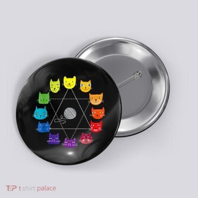 Cat Themed Artist Color Wheel Educational Button