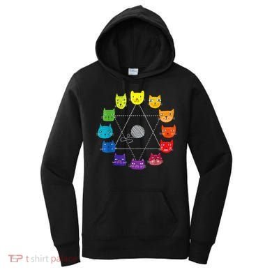 Cat Themed Artist Color Wheel Educational Women's Hoodie