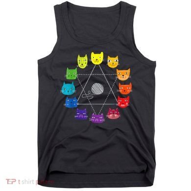 Cat Themed Artist Color Wheel Educational Tank Top
