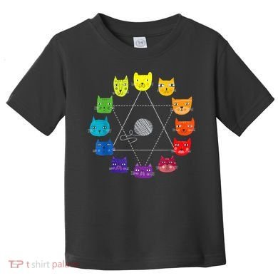 Cat Themed Artist Color Wheel Educational Toddler T-Shirt