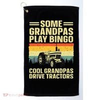 Cool Tractor Art For Grandpa Farming Farmer Farm Tractor Golf Towel thumb 0