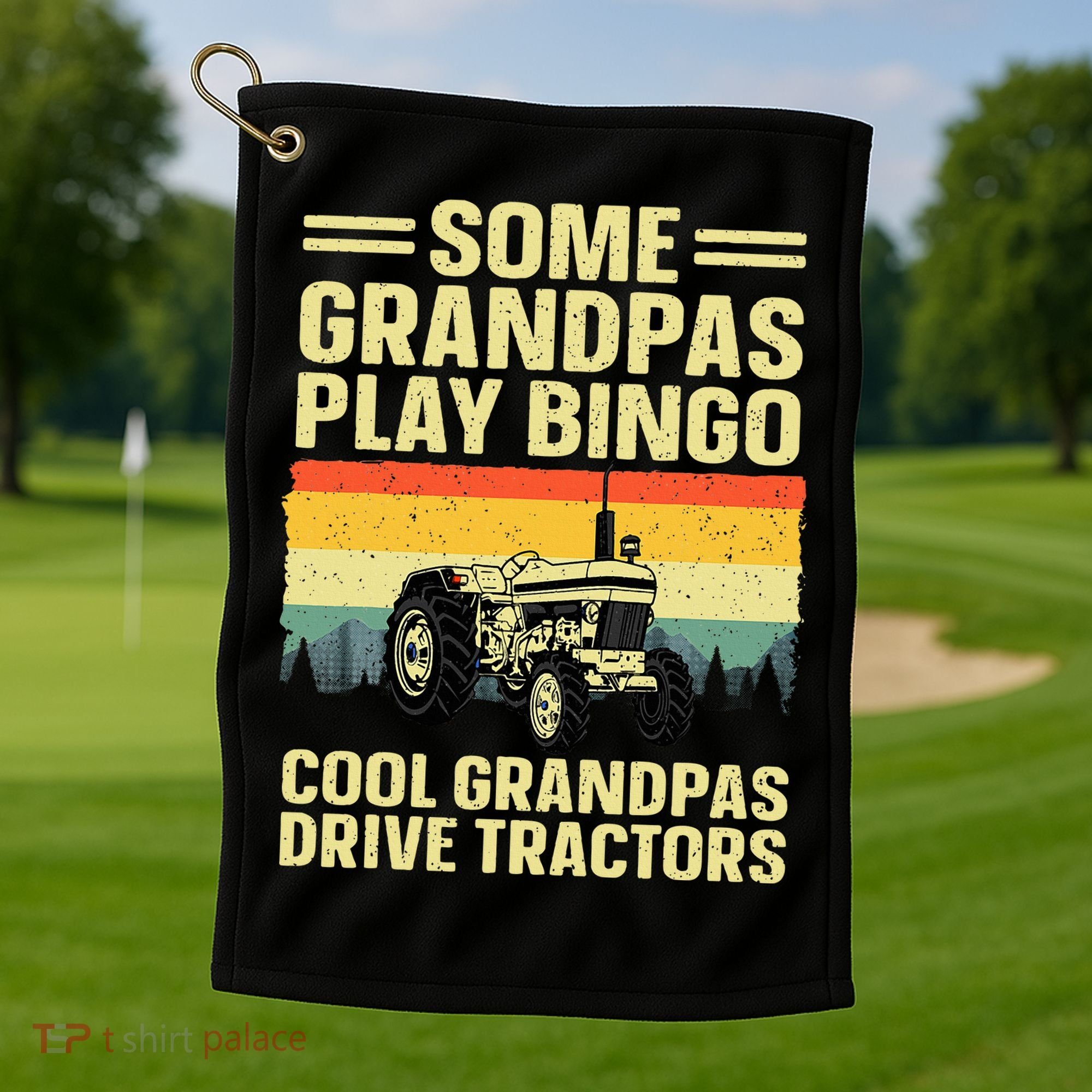 Cool Tractor Art For Grandpa Farming Farmer Farm Tractor Golf Towel